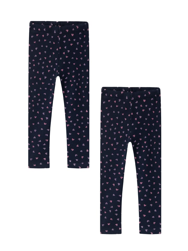Hose 2er-Set Regular Fit Elastisch Allover-Print in Dunkelblau-2