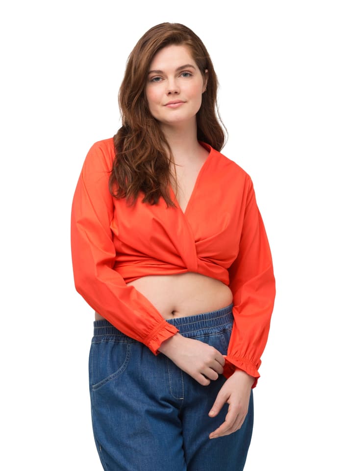 Wickelbluse in dunkelorange