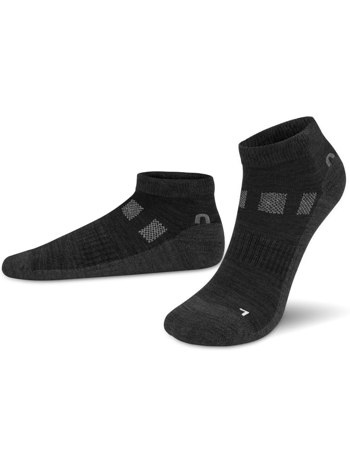 2 Paar Merino-Sneakersocken Timaru in Schwarz