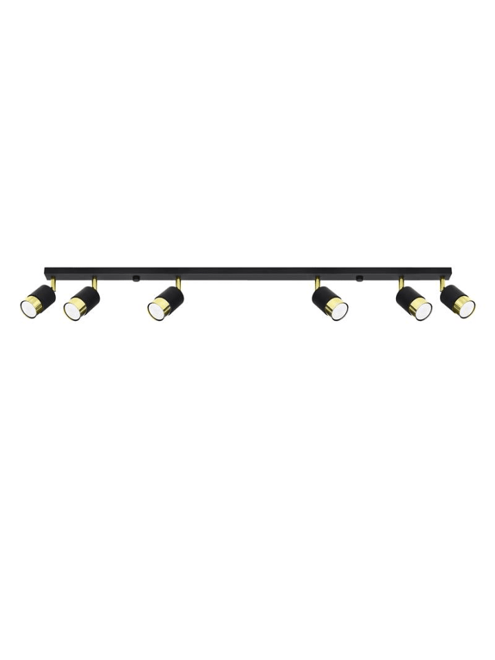 Deckenleuchte DETTA 6 Schwarz/Gold (L)117cm(H)18cm