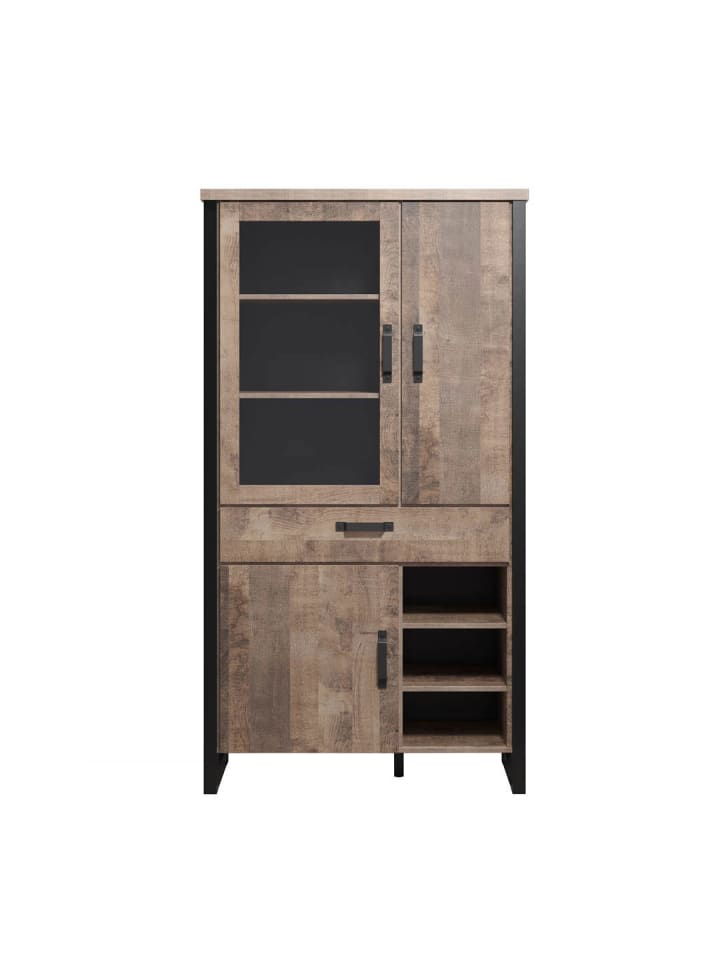 Vitrinenschrank Emile Eiche Dekor 106 x 45 cm