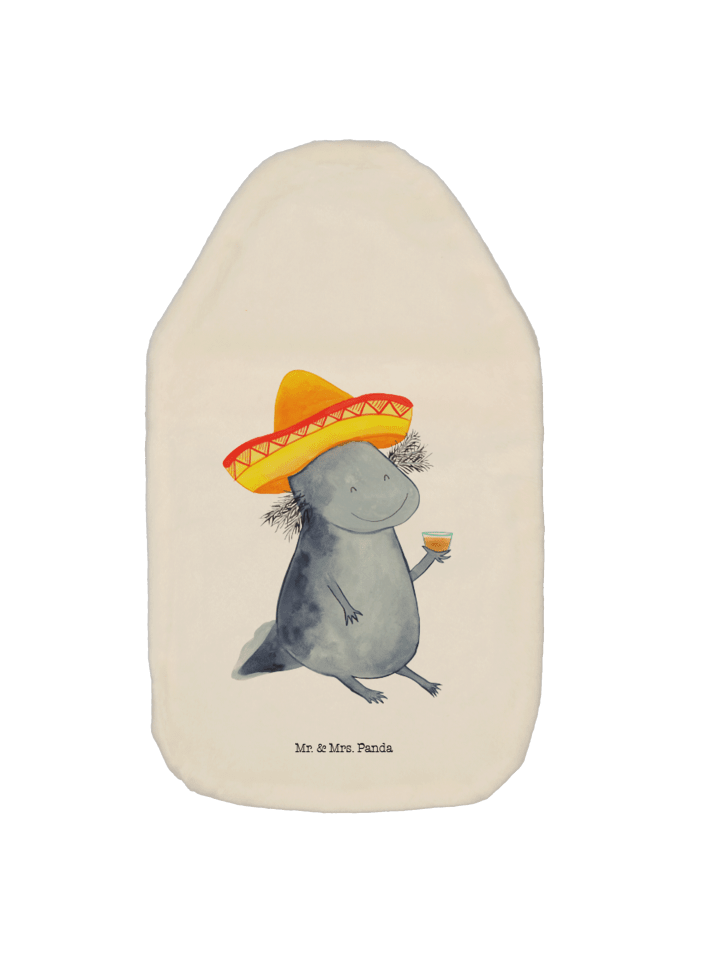 Wärmflasche Axolotl Tequila ohne Spruch in Weiß