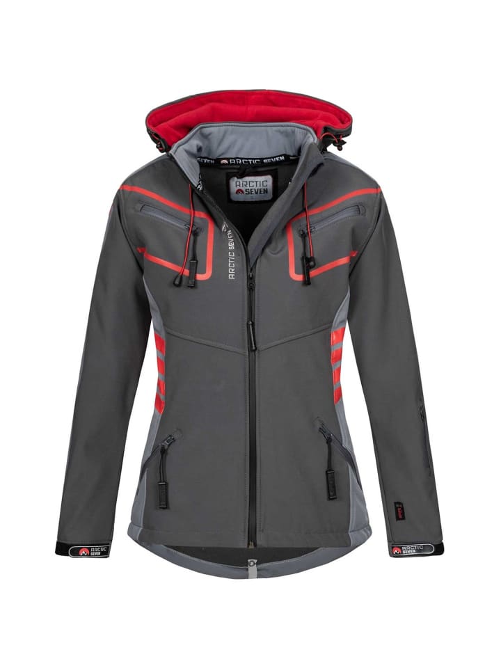 Jacke Arctic Seven Damen Softshell Jacken AS185 in Dunkelgrau