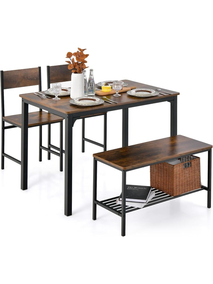 Esstisch Set 4-teilig in Braun
