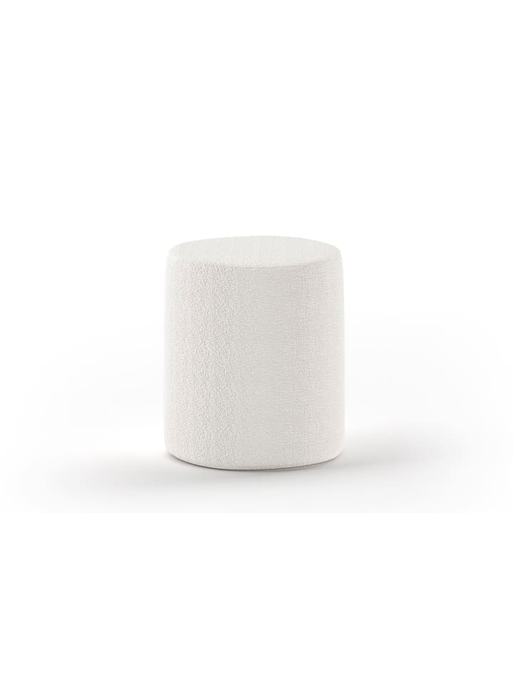 HOCKER Karlotta 41x41x42 aus Holzwerstoff Polster in der Farbe Weiß