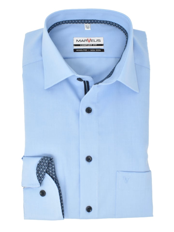 Comfort Fit Businesshemd in Hellblau
