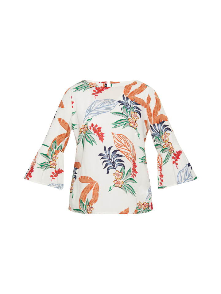 Women Blusenshirt in Wollweiss Mehrfarbig