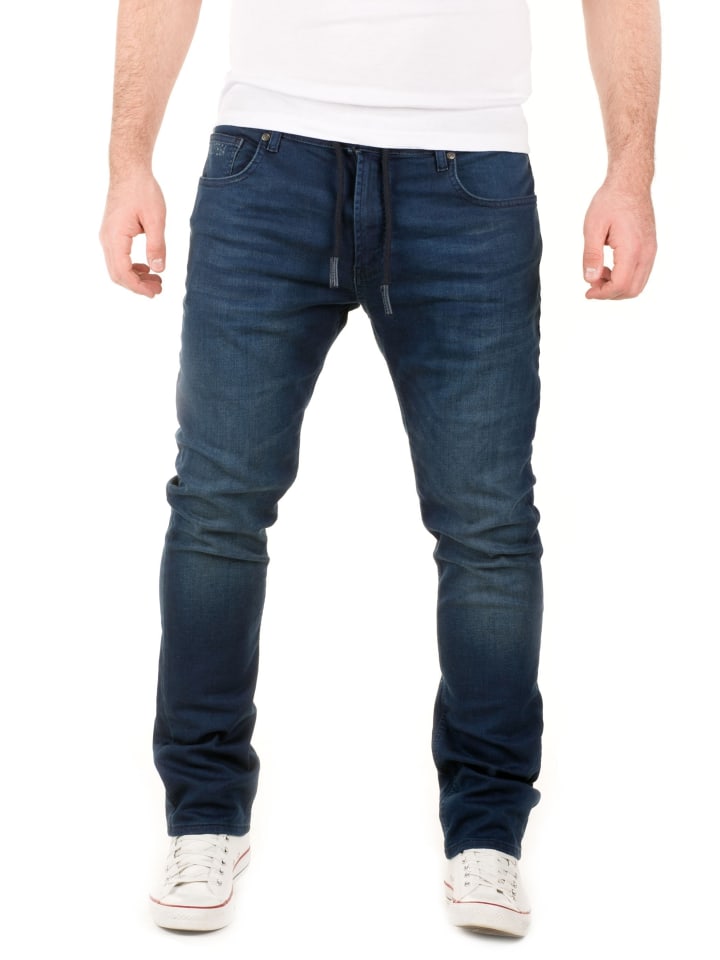 Jogginghose in Jeans-Optik in Dunkelblau