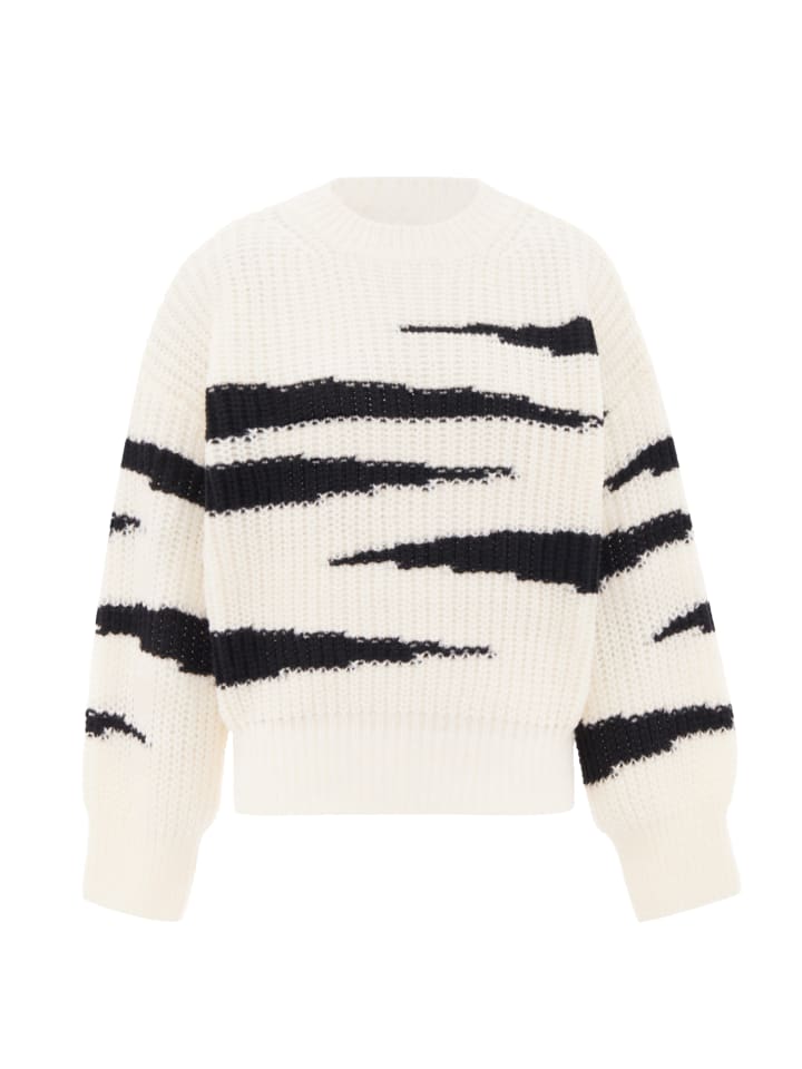 Damen Sweater in WOLLWEISS SCHWARZ