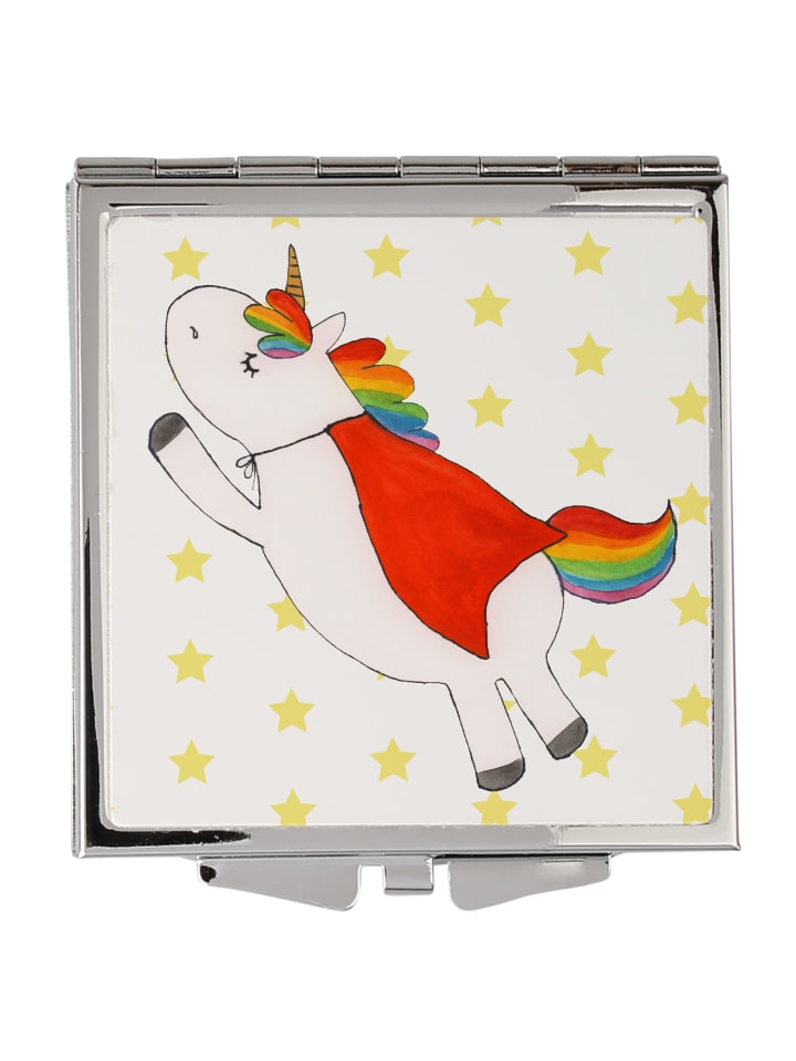 Schminkspiegel Einhorn Super ohne Spruch in Weiß