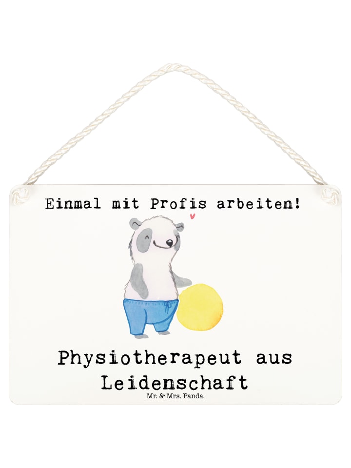 Holzschild Physiotherapeut Leidenschaft mit Spruch in Weiß