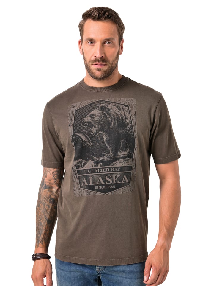 Kurzarm T-Shirt in dunkelbraun
