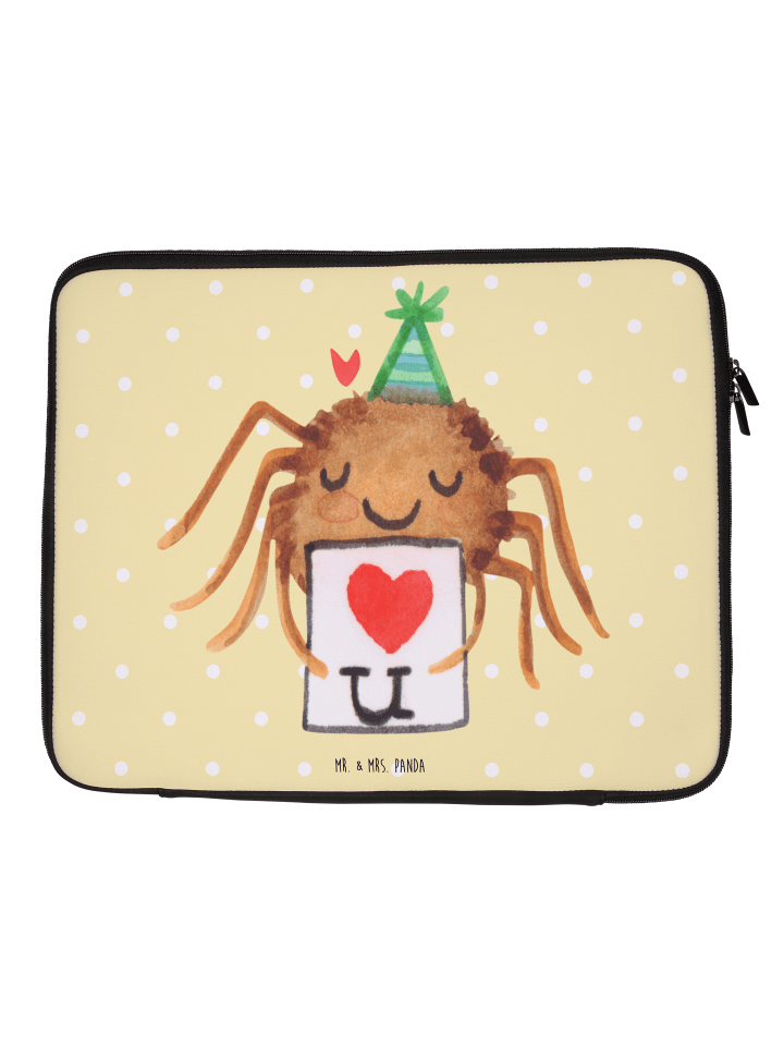 Laptoptasche Spinne Agathe Brief ohne Spruch in Gelb Pastell