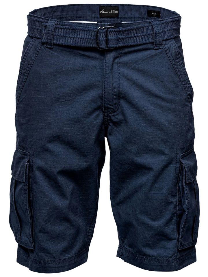 Chinoshort inkl. Gürtel MIDFIELD in Navyblau