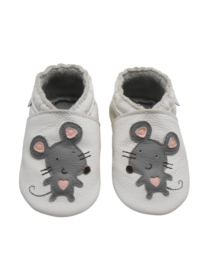Baby Krabbelschuhe aus Leder, weiche Lauflernschuhe mit rutschfester Sohle 