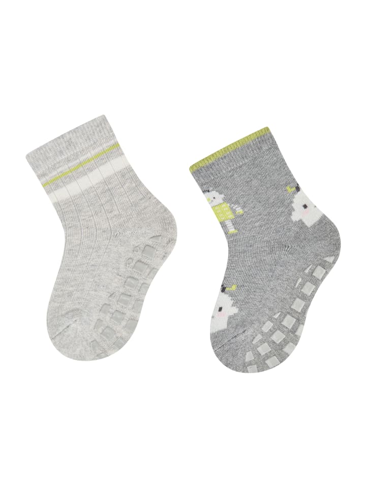 ABS Socken 2er-Pack Rippe in silber mel.