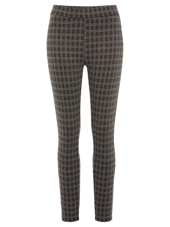 Leggings in beige schwarz gemustert