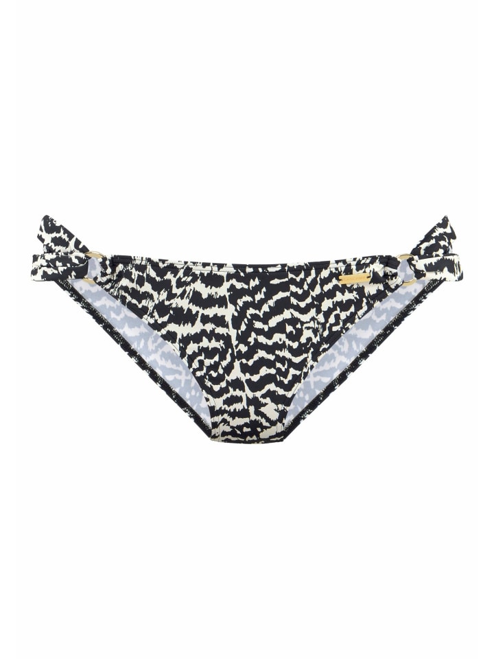 Bikini-Hose in schwarz-creme