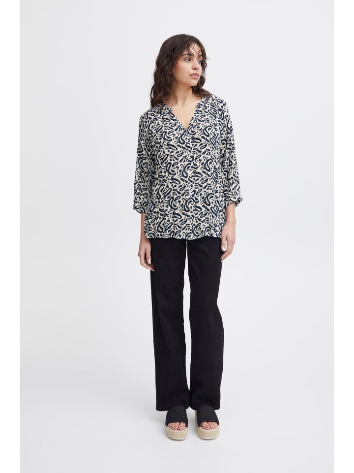Langarm - Hemd IHMARRAKECH Regular fit in Total Eclipse Paisley Aop