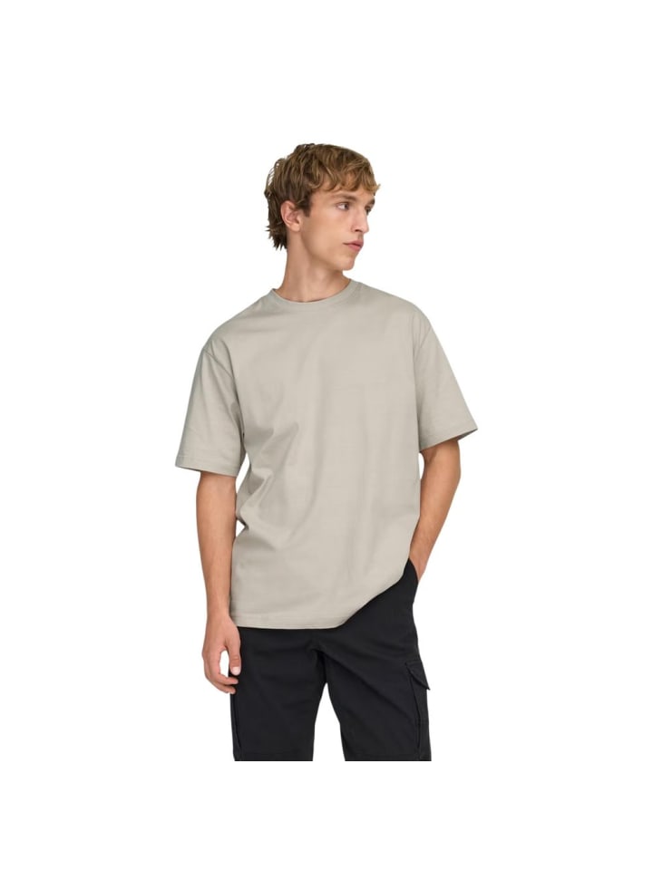 Beige Bio-Baumwolle T-Shirt