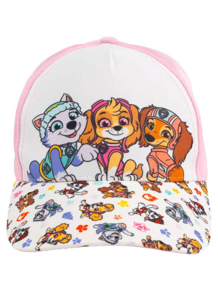Paw Patrol Kappe Cap Basecap Baseballkappe Sonnenschutz in weiss/rosa
