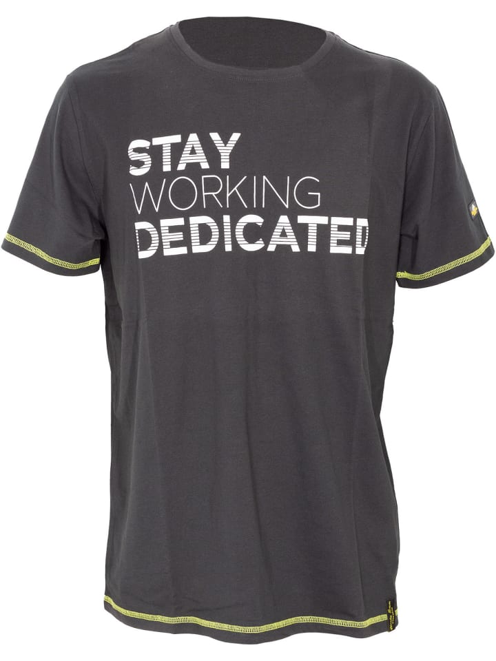 T-Shirt in dunkelgrün/lime