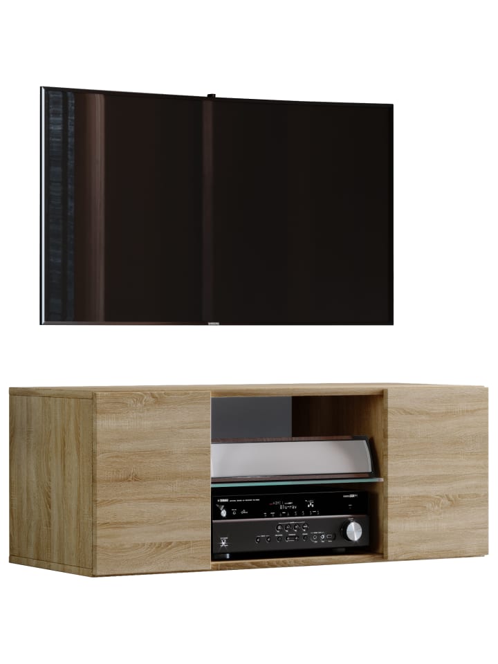 TV Wand Hänge Lowboard Fernsehschrank Jusa 115 in Sonoma-Eiche