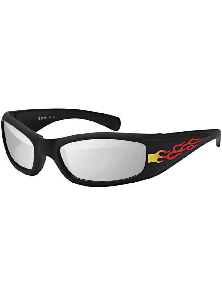 Kinder Sonnenbrille in Silber Schwarz