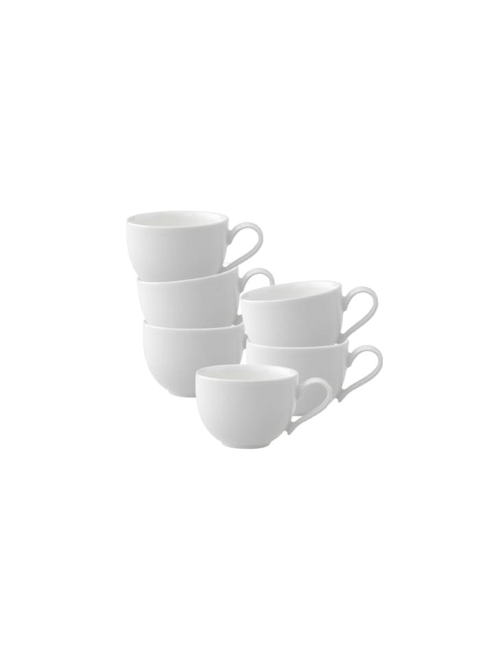 6er Set Espressotassen New Cottage Basic in Weiß 50 ml