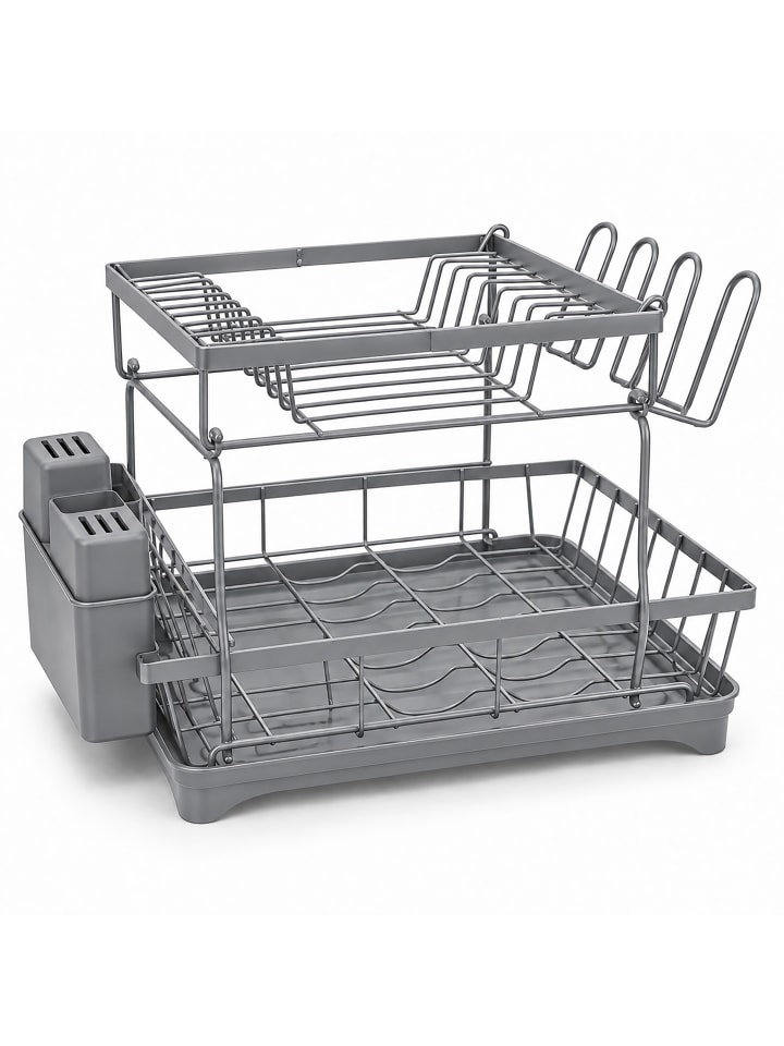 Abtropfgestell in Grau - (B)47,5 x (H)34 x (T)30,5 cm