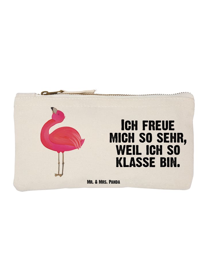 Federmappe Flamingo Stolz mit Spruch in Weiß