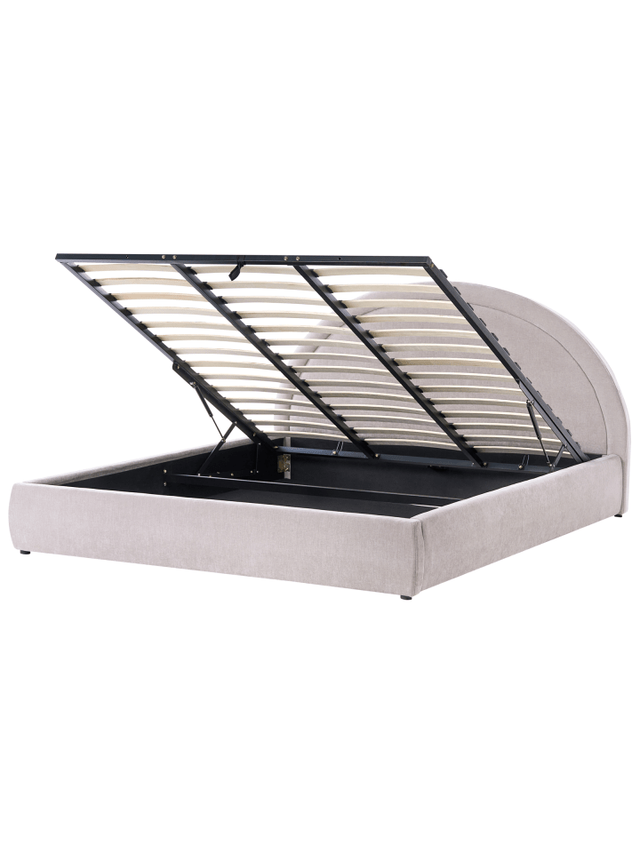 2-tlg Doppelbett MOUZON in Beige/Grau