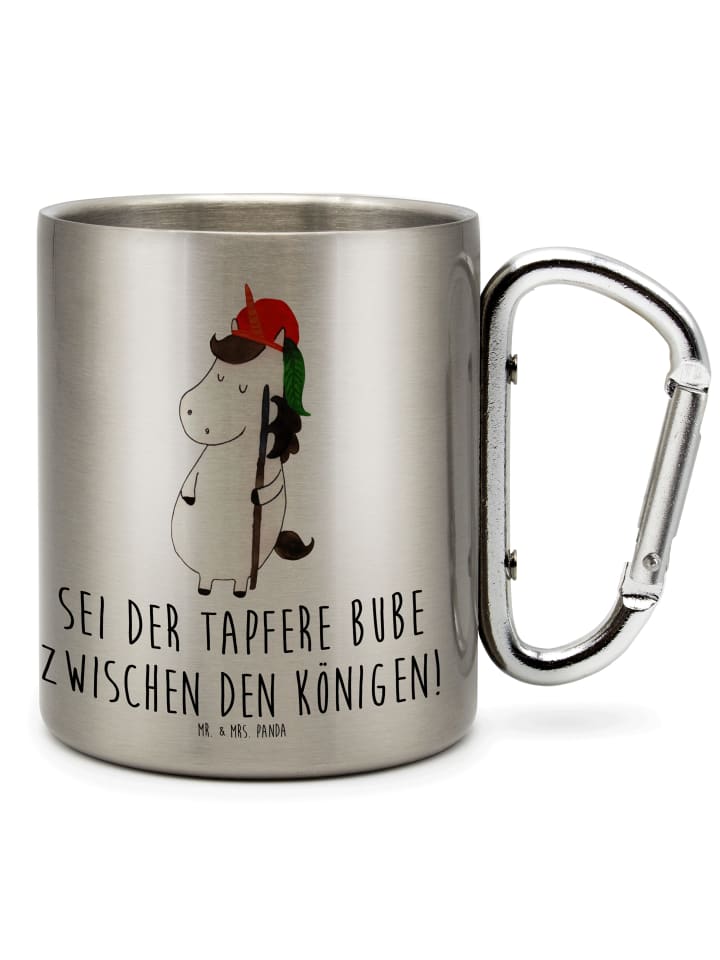 Thermobecher Einhorn  mit Spruch in Silber