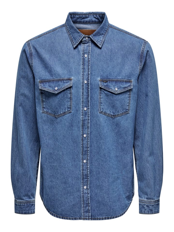 Hemd ONSBANE DENIM in Blau