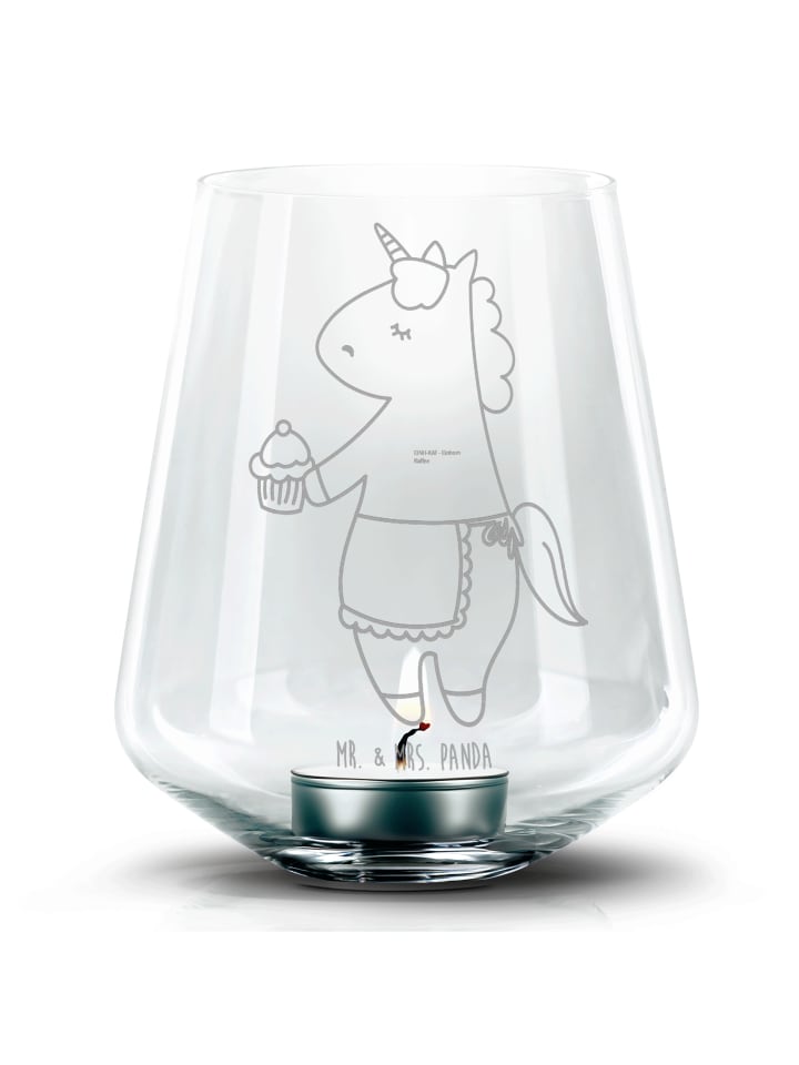 Kerzenständer Einhorn Muffin ohne Spruch in Transparent