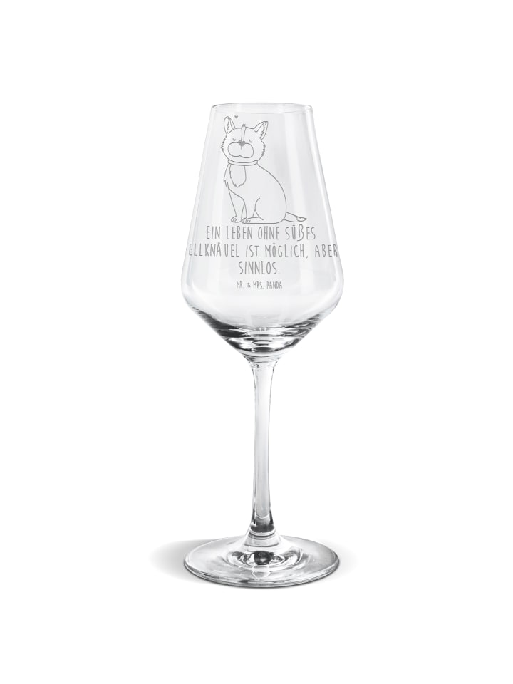 Weinglas Hund Glück mit Spruch in Transparent