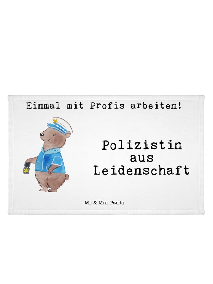 Gäste Handtuch Polizistin Leidenschaft mit Spruch in Weiß