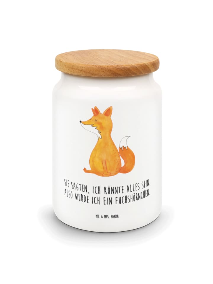 Vorratsdose Einhorn Fuchs mit Spruch in Weiß