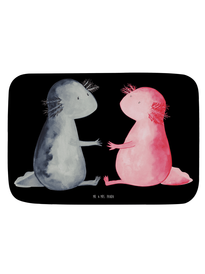 Badteppich Axolotl Liebe ohne Spruch in Schwarz