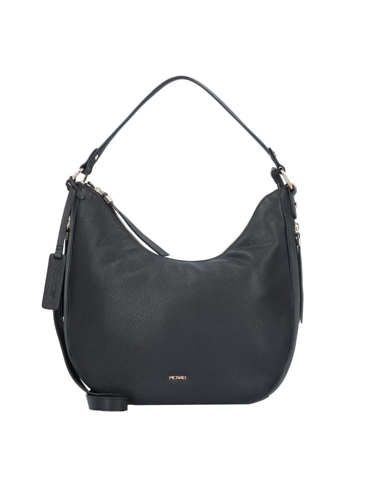 Java Schultertasche Leder 32 cm schwarz