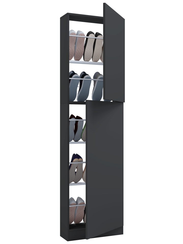 Holz Schuhschrank Schuhkommode Fulisa XL in Anthrazit