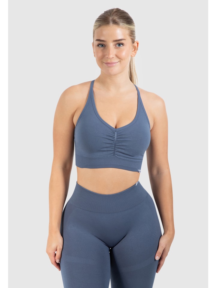 Sport BH Solid Scrunch in Blau