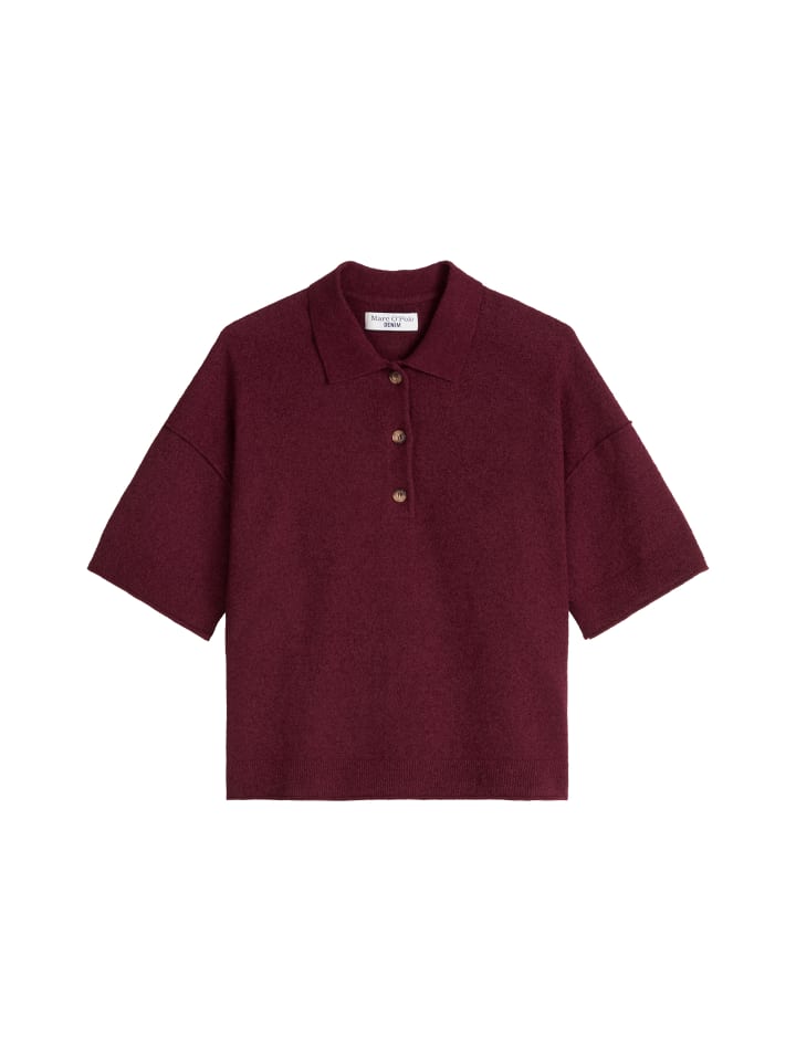 Strick-Poloshirt regular in Merlot Red