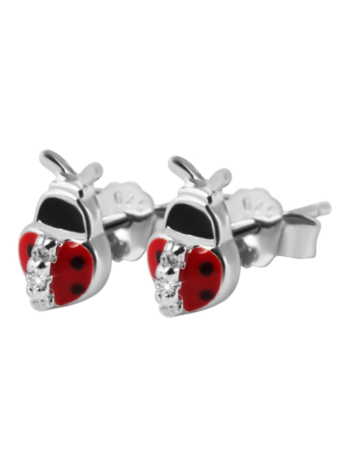 Mädchen Ohrringe – Ohrstecker aus 925 Silber mit Zirkonia in silber