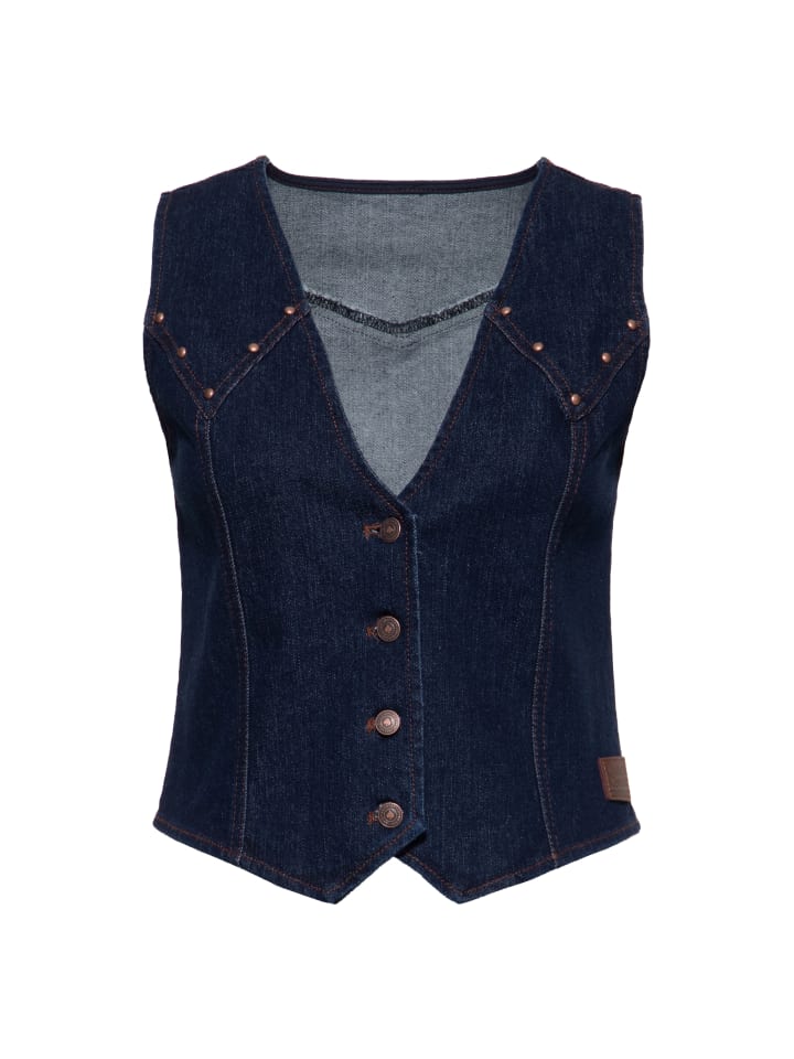Queen Kerosin Jeansweste Ruby in dunkelblau