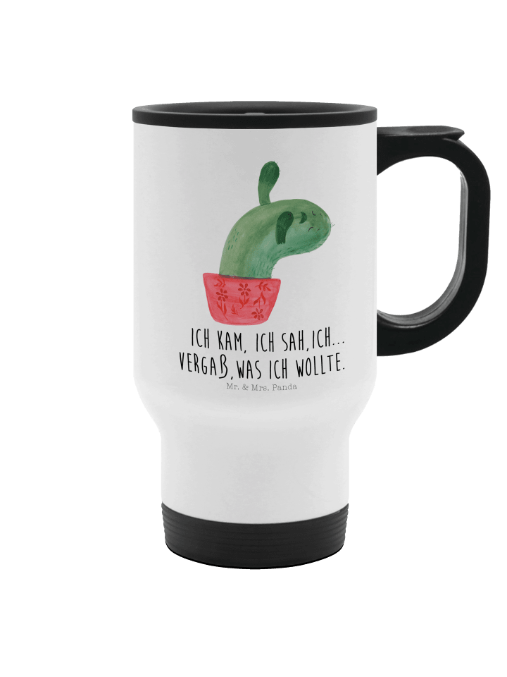 Thermosbecher Kaktus Mama mit Spruch in Weiß