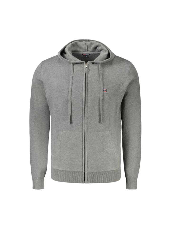 Grau Braun Polyester Herren Strickjacke