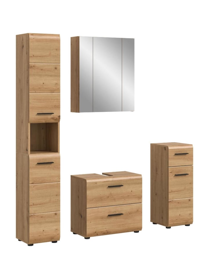 Badmöbelset Ice (4-teilig) Eiche 150 x 30 cm