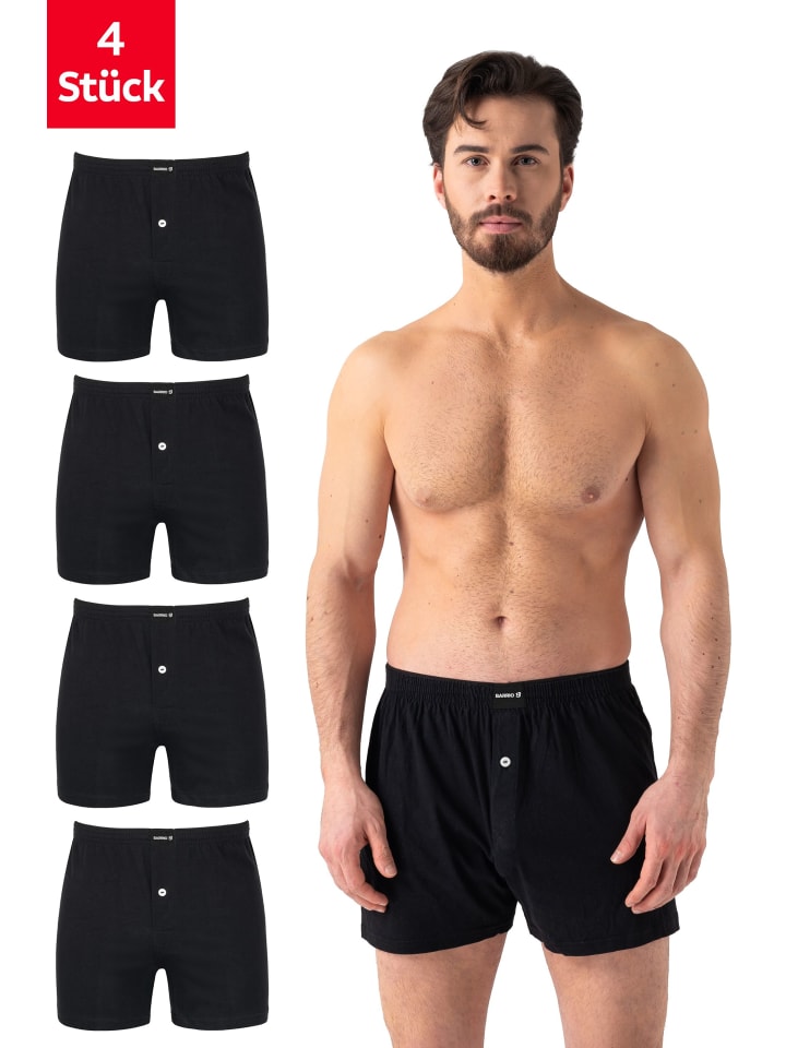 4er Pack lockere Boxershorts in schwarz