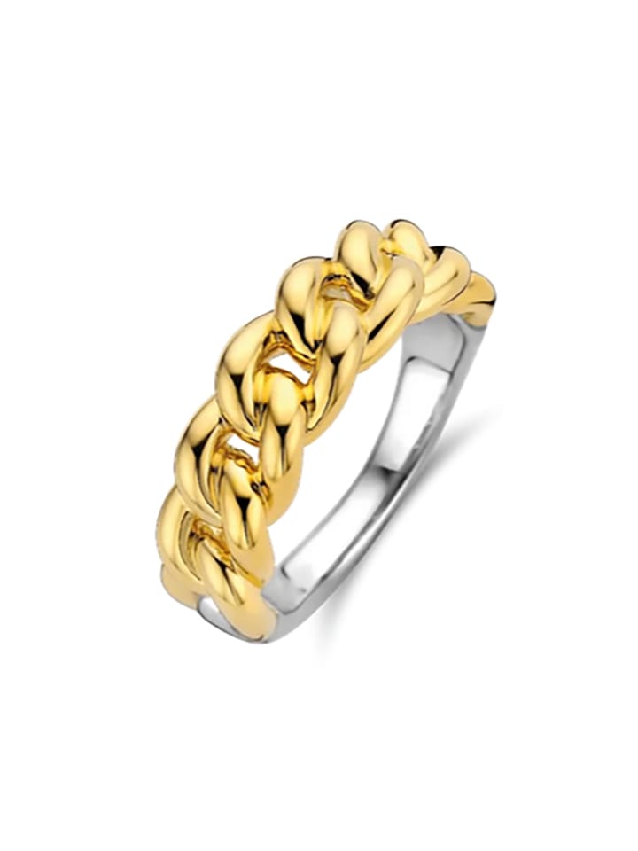 Ring "Kettendesign bicolor vergoldet" in Gold